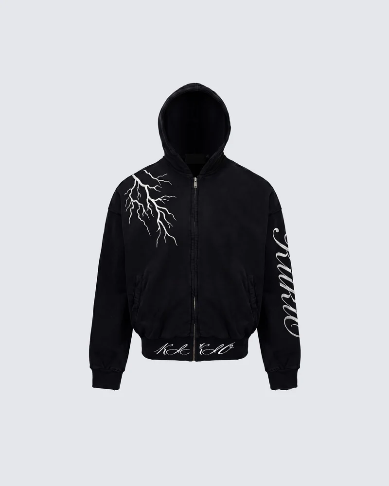 LIGHTNING Series | New Dark Hooded Zip Sweatshirt