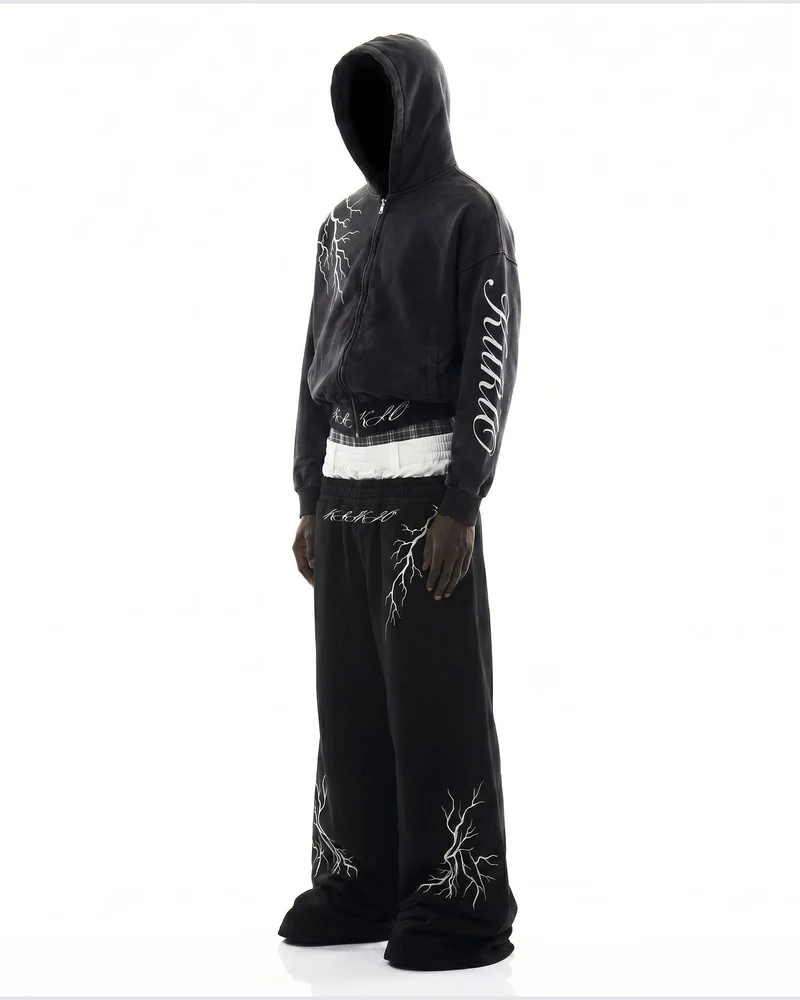 LIGHTNING Series | New Dark Hooded Zip Sweatshirt