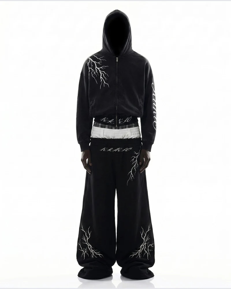 LIGHTNING Series | New Dark Hooded Zip Sweatshirt