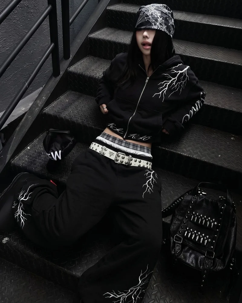 LIGHTNING Series | New Dark Hooded Zip Sweatshirt