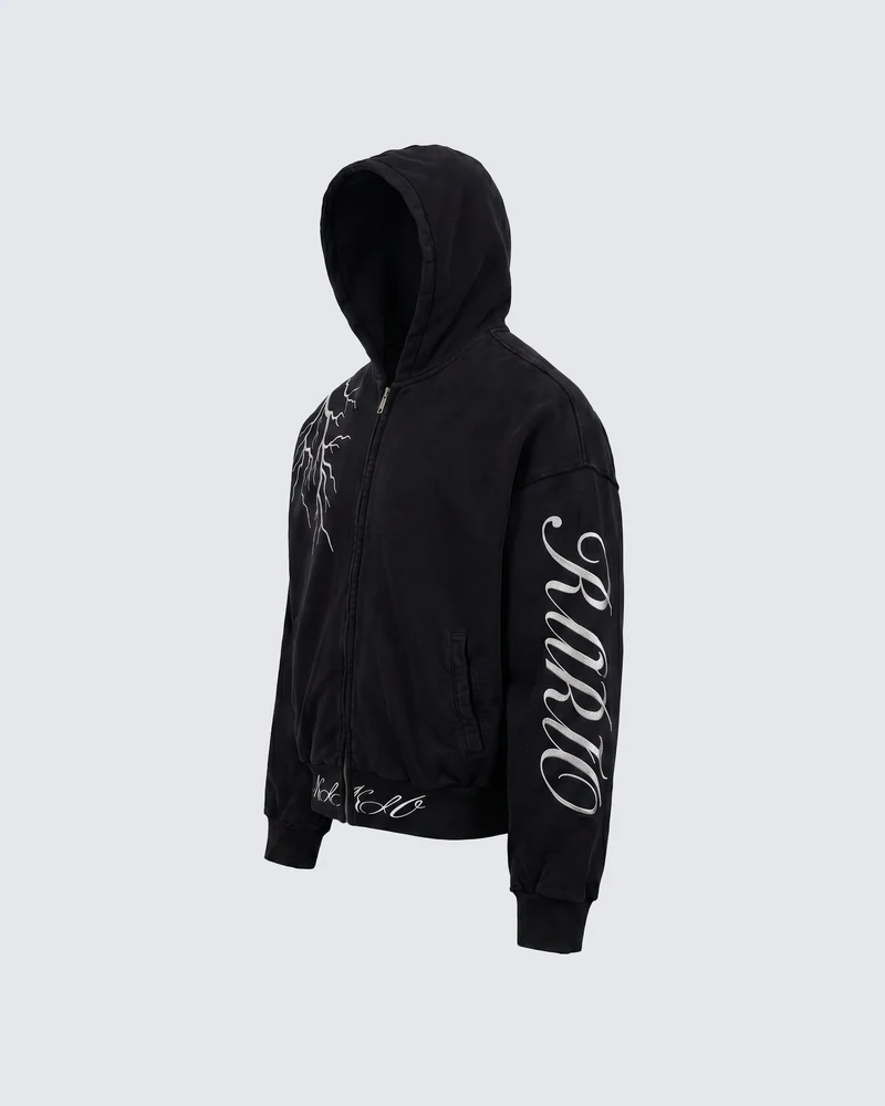 LIGHTNING Series | New Dark Hooded Zip Sweatshirt