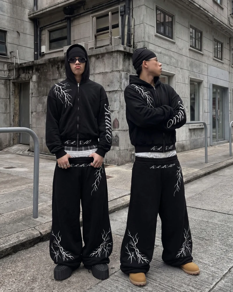 LIGHTNING Series | New Dark Hooded Zip Sweatshirt