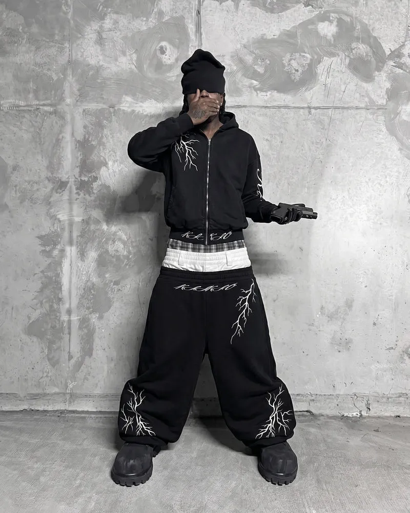 LIGHTNING Series | New Dark Hooded Zip Sweatshirt