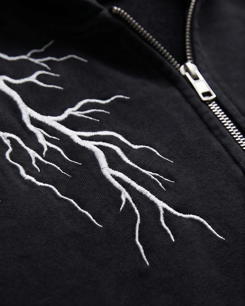 LIGHTNING Series | New Dark Hooded Zip Sweatshirt