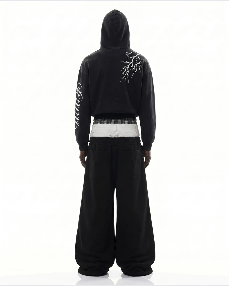 LIGHTNING Series | Layered Waist Wide-Leg Sweatpants
