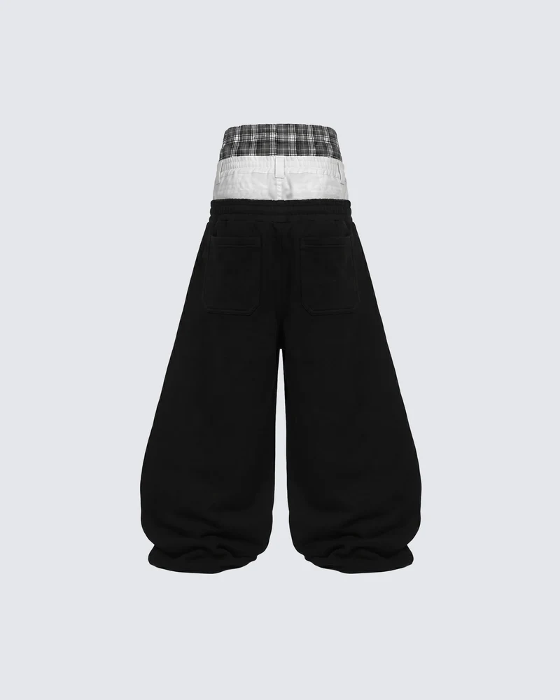 LIGHTNING Series | Layered Waist Wide-Leg Sweatpants