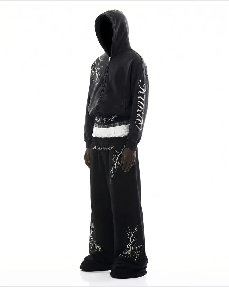 LIGHTNING Series | Layered Waist Wide-Leg Sweatpants