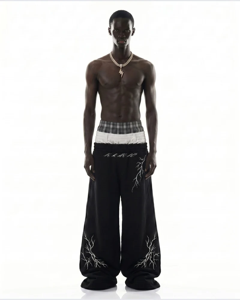 LIGHTNING Series | Layered Waist Wide-Leg Sweatpants