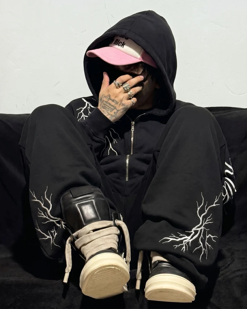 LIGHTNING Series | Layered Waist Wide-Leg Sweatpants