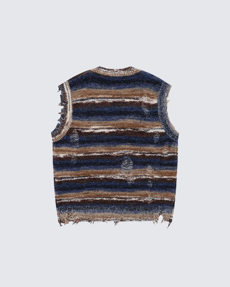 KIIKIO Vintage Distressed Sweater Vest