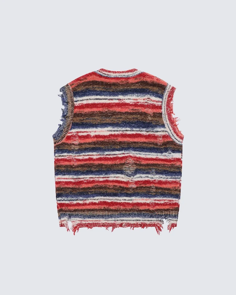 KIIKIO Vintage Distressed Sweater Vest