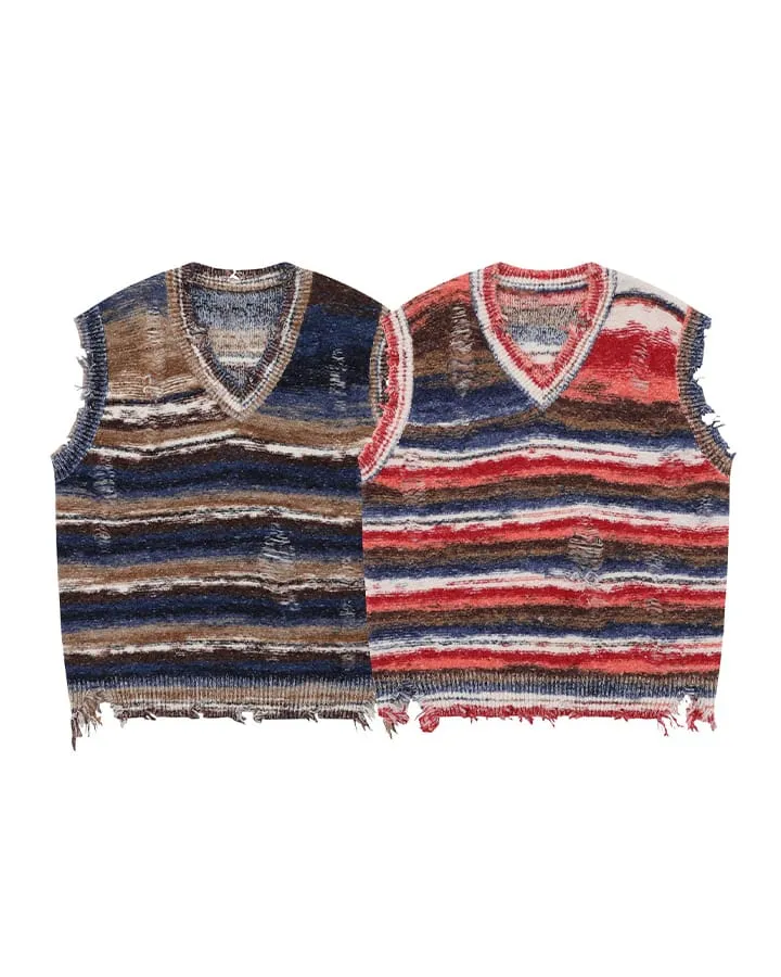 KIIKIO Vintage Distressed Sweater Vest