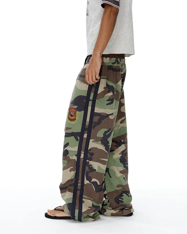 KIIKIO Utility Double Waist Camo Cargo Pants