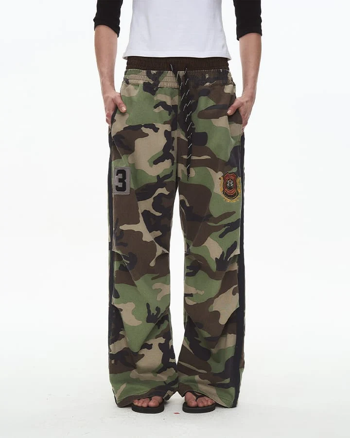 KIIKIO Utility Double Waist Camo Cargo Pants