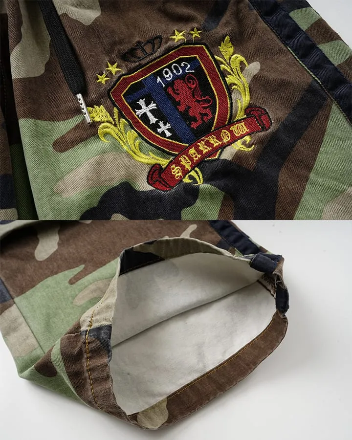 KIIKIO Utility Double Waist Camo Cargo Pants