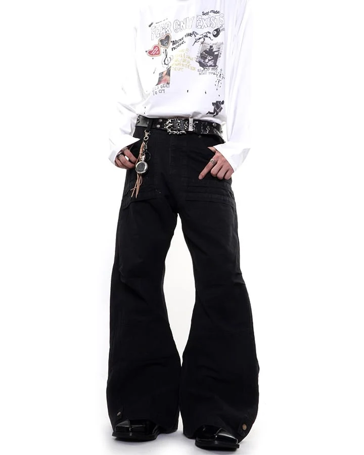 KIIKIO Utility Washed Pleated Curve Pants