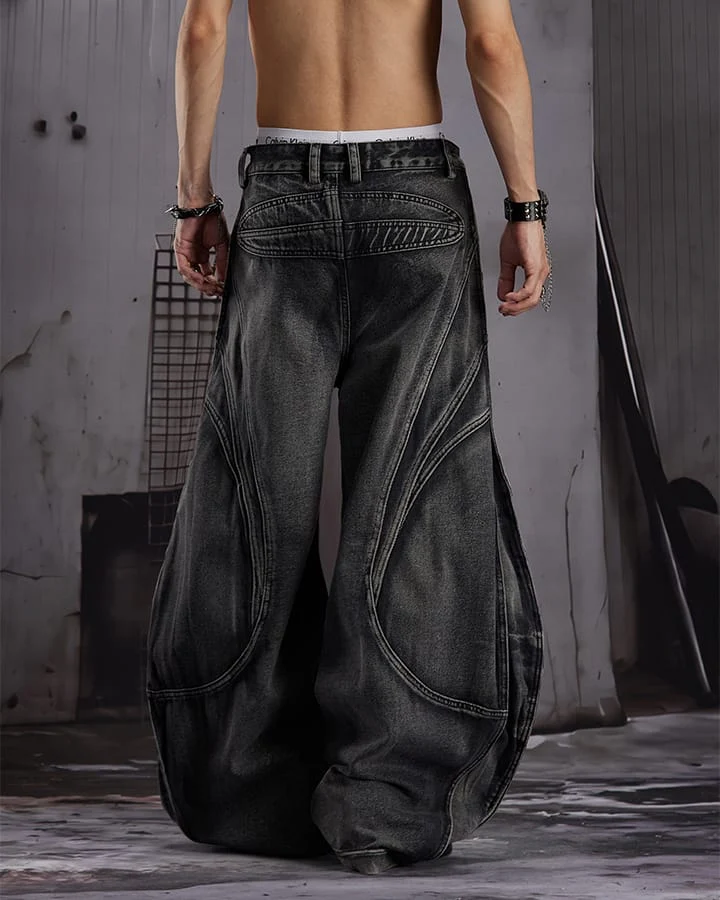 KIIKIO Utility Washed Cargo Jeans