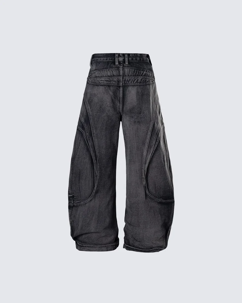 KIIKIO Utility Washed Cargo Jeans