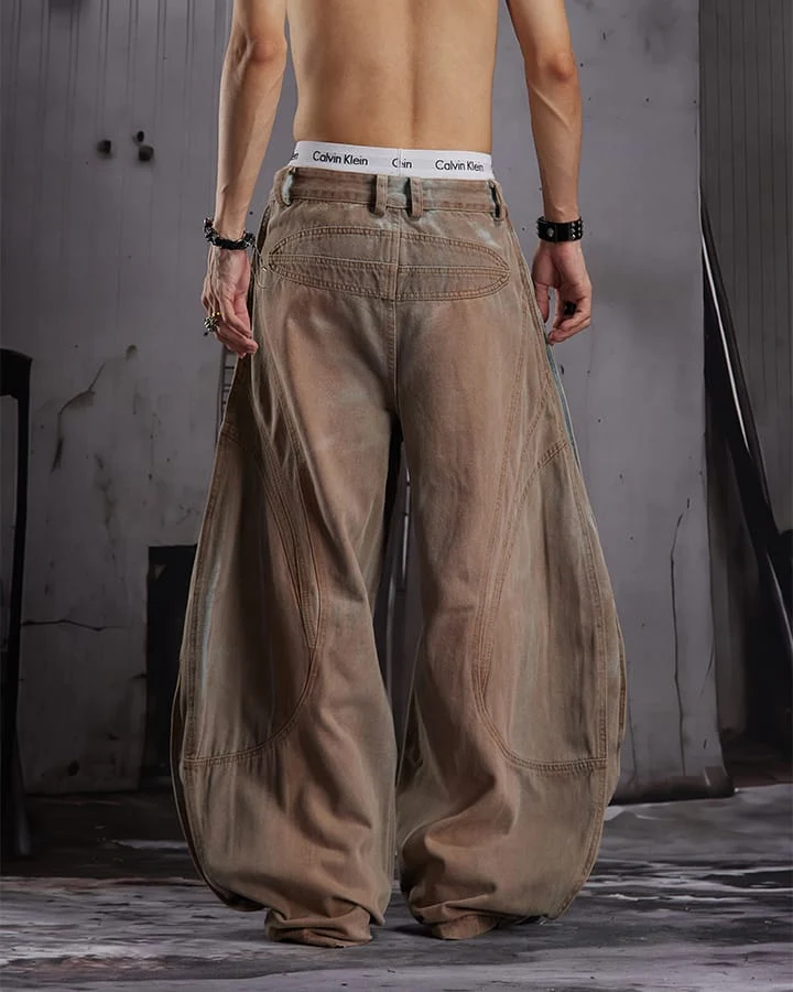 KIIKIO Utility Washed Cargo Jeans