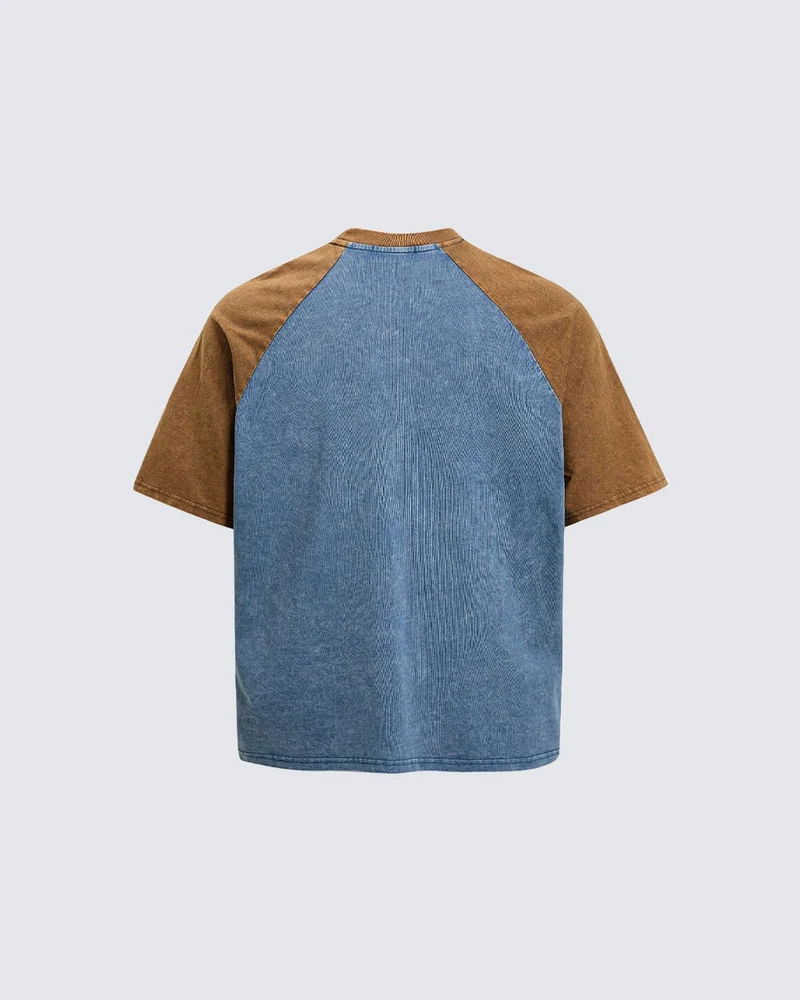 KIIKIO Retro Washed Patchwork Tee