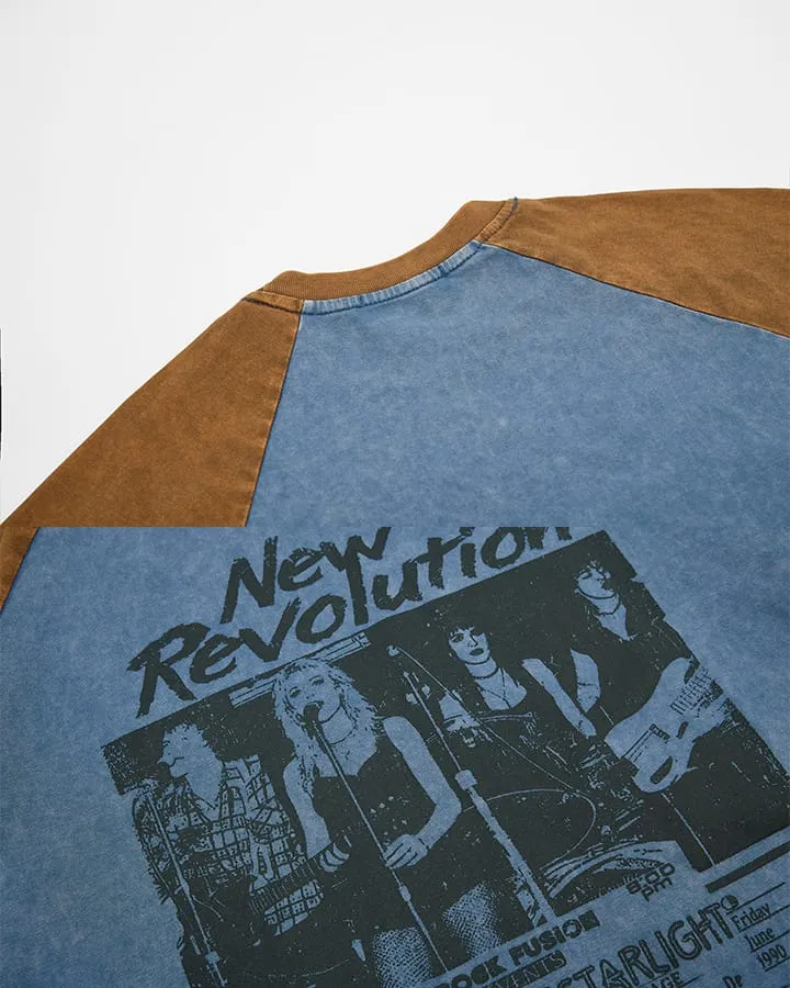 KIIKIO Retro Washed Patchwork Tee