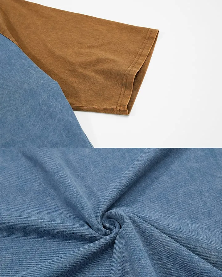 KIIKIO Retro Washed Patchwork Tee