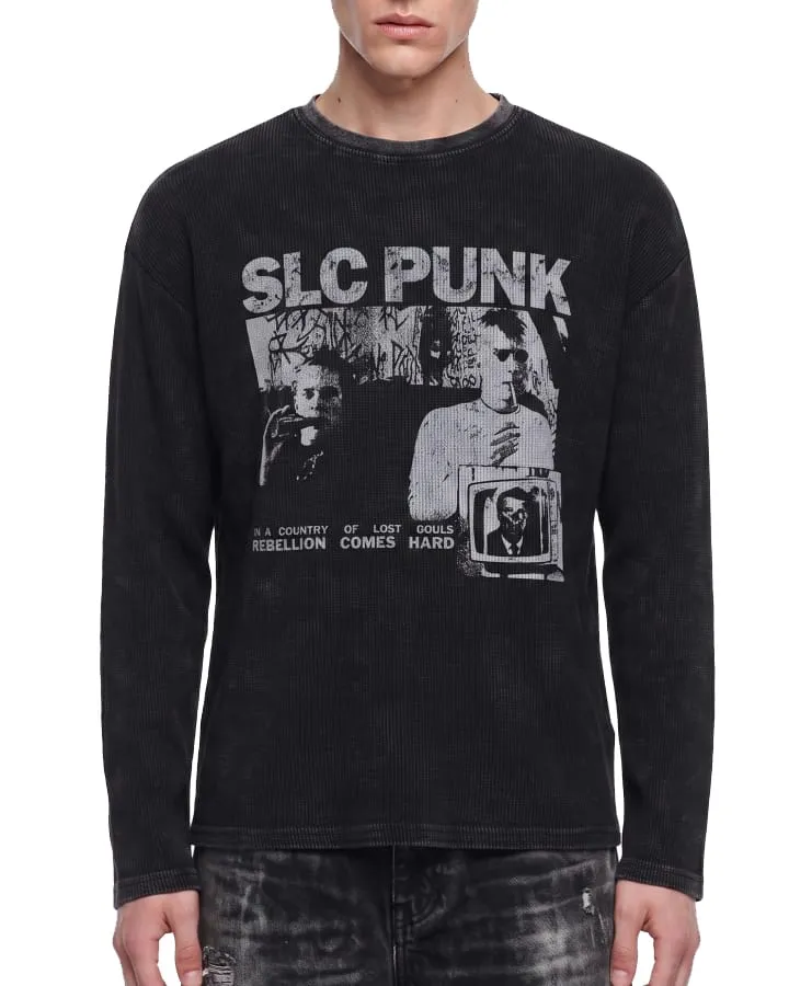 KIIKIO Punk Washed Graphic Long Sleeve T-Shirt