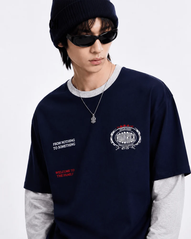 KIIKIO American Streetwear Layered Long Sleeve T-Shirt
