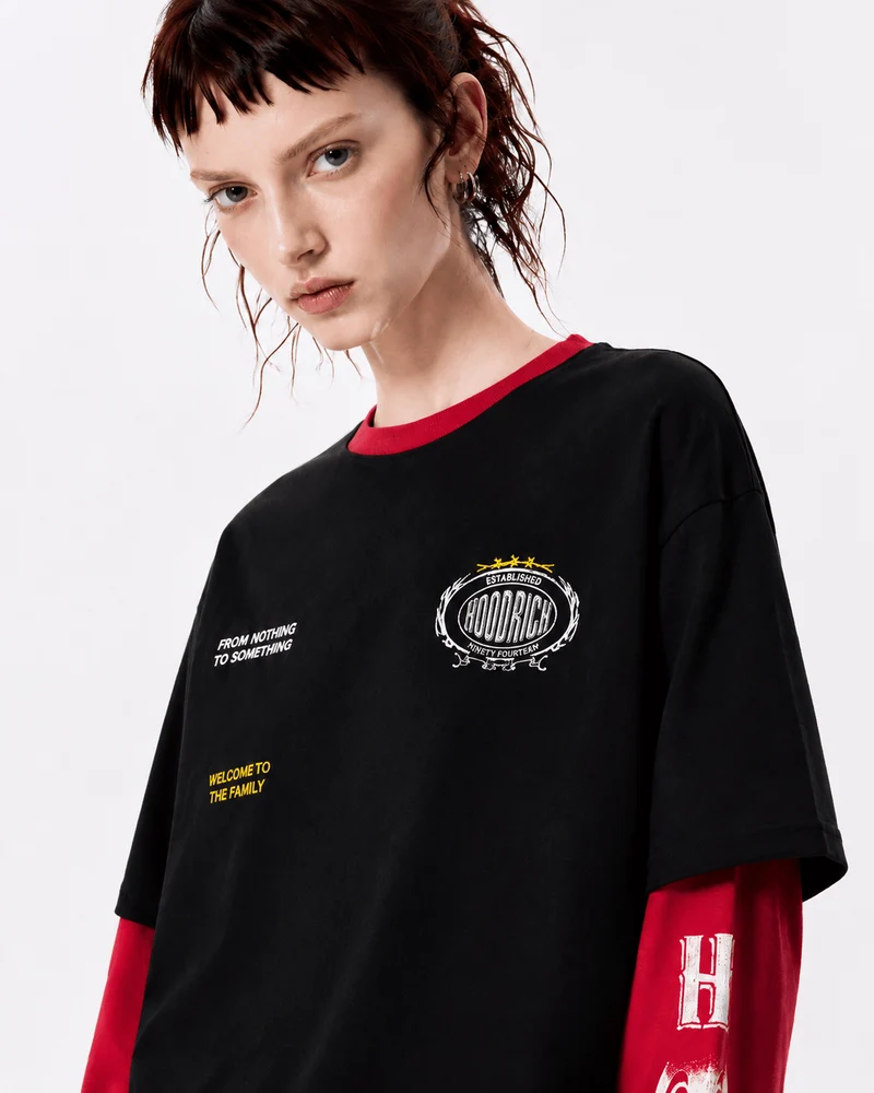 KIIKIO American Streetwear Layered Long Sleeve T-Shirt