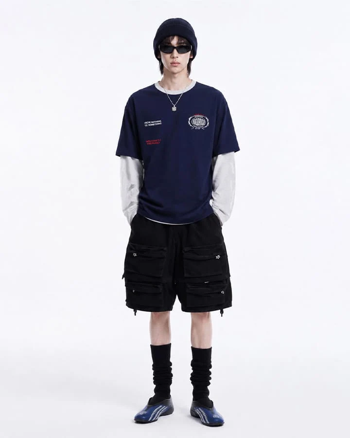 KIIKIO American Streetwear Layered Long Sleeve T-Shirt