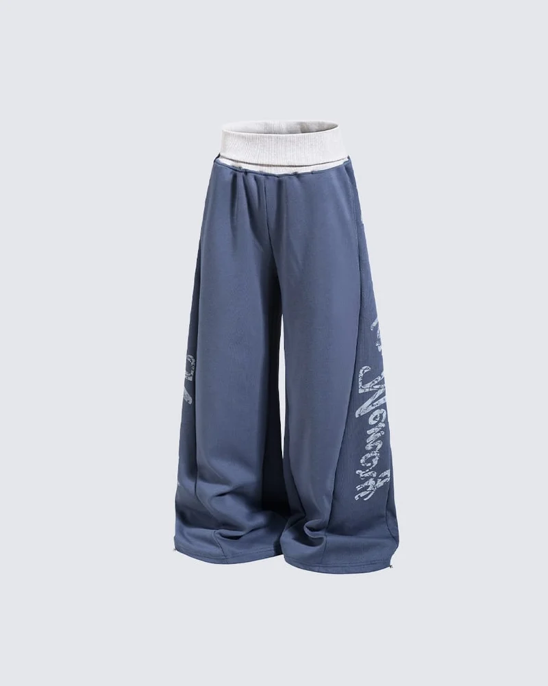 KIIKIO American Streetwear Wide Leg Sweatpants