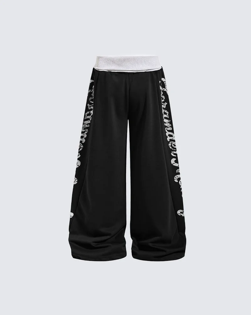 KIIKIO American Streetwear Wide Leg Sweatpants