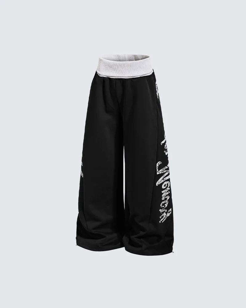 KIIKIO American Streetwear Wide Leg Sweatpants