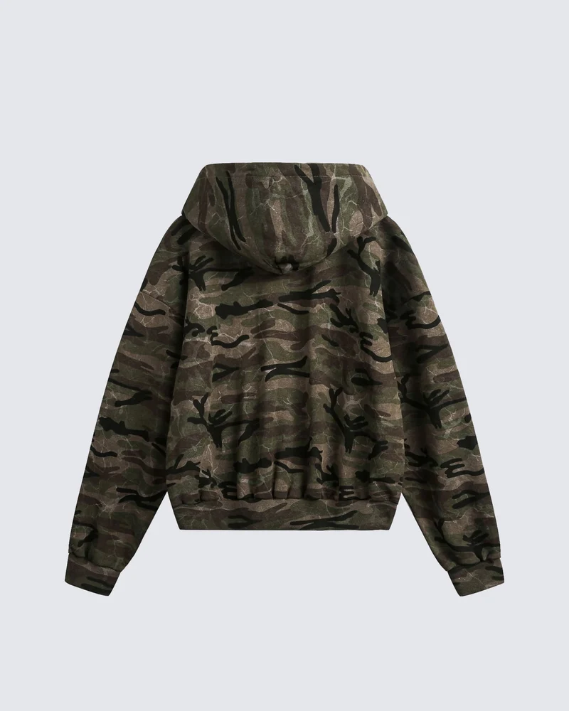 KIIKIO American-StyleCamouflage Hooded Sweatshirt