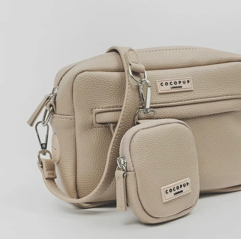 Leder Hundespaziergangtasche Set- Karamell