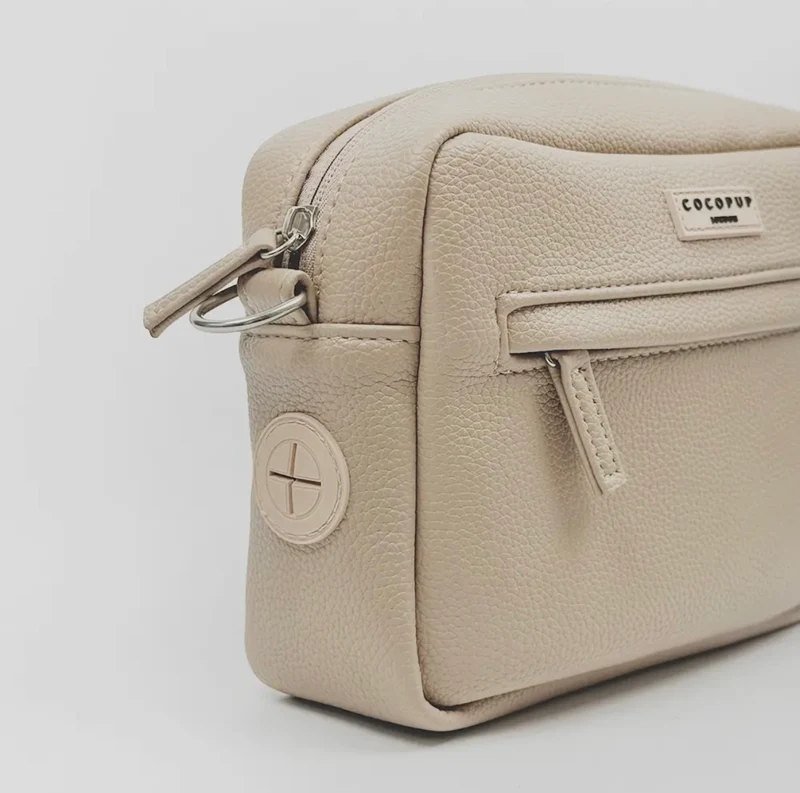 Leder Hundespaziergangtasche Set- Karamell
