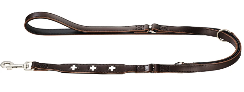 SWISS Set Halsband & Leine | braun/schwarz