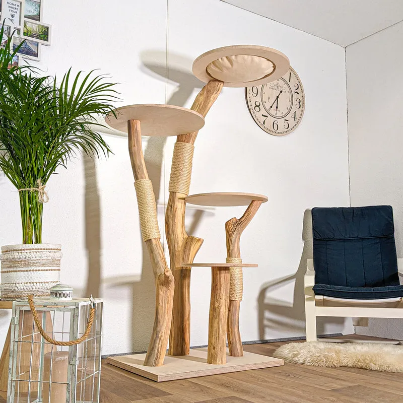 Naturkratzbaum 4423 Kratzbaum Natur Holz Design 174 cm hoch Katzenbaum