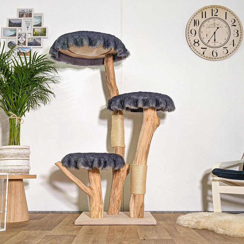 Naturkratzbaum 4421 Kratzbaum Natur Holz Design 135 cm hoch Katzenbaum