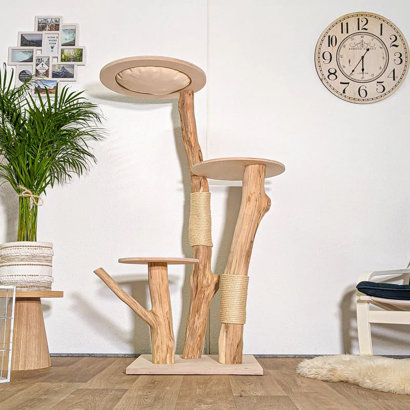 Naturkratzbaum 4421 Kratzbaum Natur Holz Design 135 cm hoch Katzenbaum
