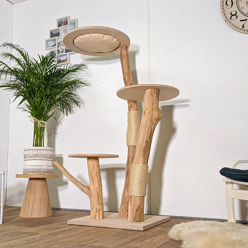 Naturkratzbaum 4421 Kratzbaum Natur Holz Design 135 cm hoch Katzenbaum