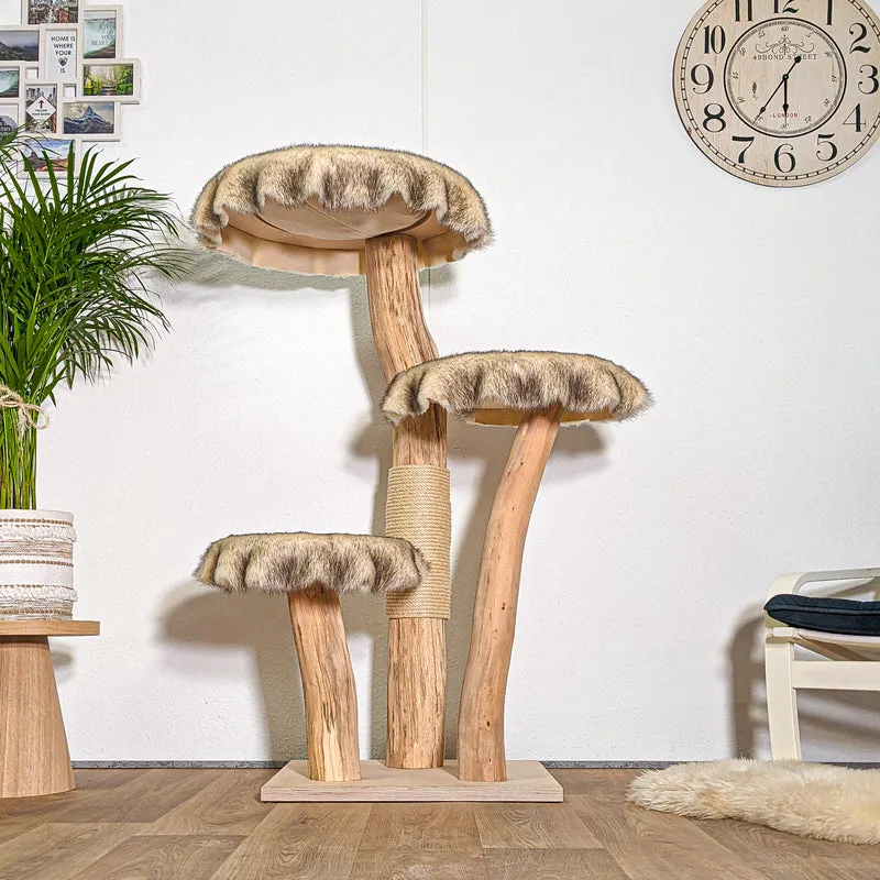 Naturkratzbaum 4420 Kratzbaum Natur Holz Design 135 cm hoch Katzenbaum