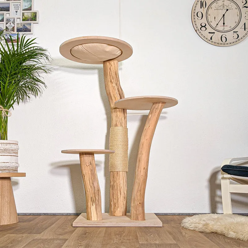 Naturkratzbaum 4420 Kratzbaum Natur Holz Design 135 cm hoch Katzenbaum