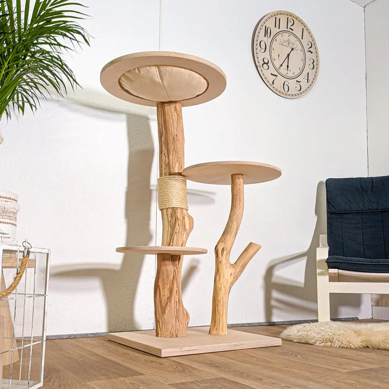 Naturkratzbaum 4432 Kratzbaum Natur Holz Design 123 cm hoch Katzenbaum