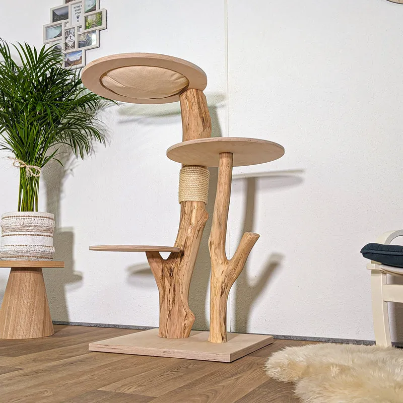 Naturkratzbaum 4432 Kratzbaum Natur Holz Design 123 cm hoch Katzenbaum