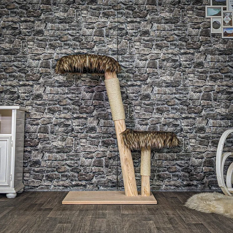 Naturkratzbaum C0016 Kratzbaum Natur Holz Design 118 cm hoch Katzenbaum