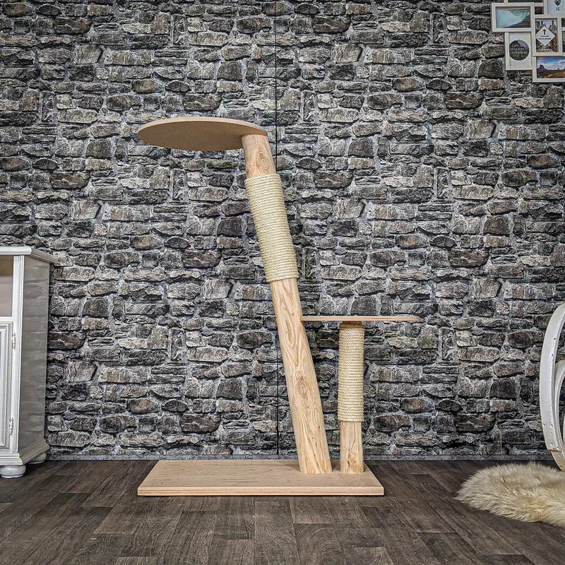 Naturkratzbaum C0016 Kratzbaum Natur Holz Design 118 cm hoch Katzenbaum