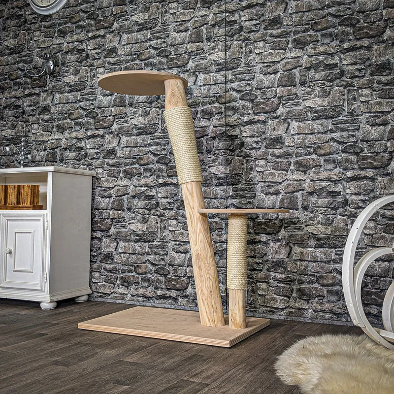 Naturkratzbaum C0016 Kratzbaum Natur Holz Design 118 cm hoch Katzenbaum