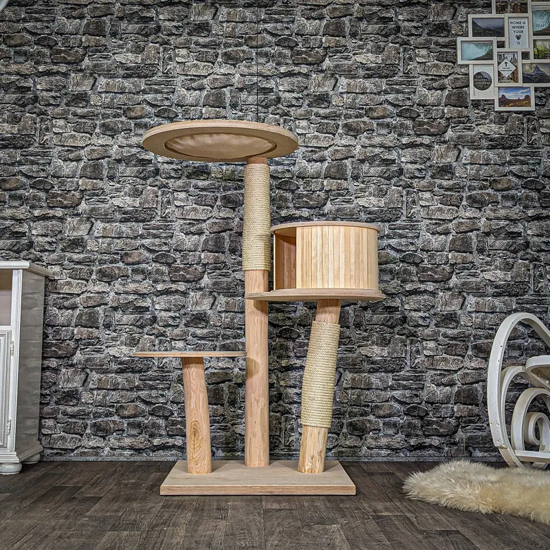 Naturkratzbaum C0001 Kratzbaum Natur Holz Design 123 cm hoch Katzenbaum