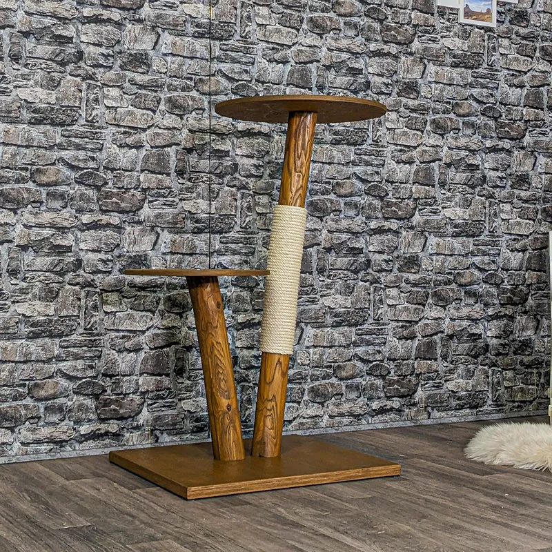 Outdoor Naturkratzbaum CA0012 Kratzbaum Natur Holz Design 105 cm hoch Katzenbaum